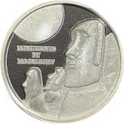 1 Dollar Monuments by Moonlight; Easter Island Moai, Fiji, 2019 reverse image