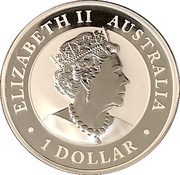 1 Dollar - Elizabeth II 6th Portrait - Australia Gilded Kangaroo obverse image
