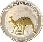 1 Dollar - Elizabeth II 6th Portrait - Australia Gilded Kangaroo, Australia, 2019 reverse image