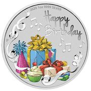 1 Dollar - Elizabeth II 6th Portrait - Happy Birthday; Silver, Australia, 2019-2020 reverse image