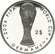 2 Dollars - Elizabeth II World Cup Football 2006, Fiji, 2004 reverse image