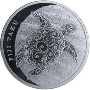 2 Dollars - Elizabeth II "Taku Turtle" Silver Bullion, Fiji, 2010-2015 reverse image