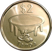 2 Dollars small type reverse image
