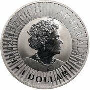 1 Dollar - Elizabeth II 6th Portrait - Australian Kangaroo - Bullion Coin obverse image