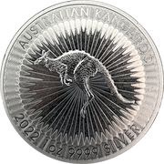 1 Dollar - Elizabeth II 6th Portrait - Australian Kangaroo - Bullion Coin, Australia, 2019-2022 reverse image