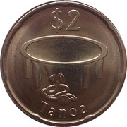 2 Dollars large type reverse image
