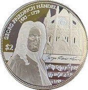 2 Dollars Georg Friedrich Händel, Fiji, 2014 reverse image