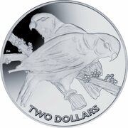 2 Dollars Collared Lory, Fiji, 2017 reverse image