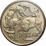 1 Dollar - Elizabeth II 6th Portrait - Mob of Roos, Australia, 2019-2022 reverse image