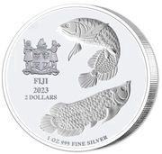 2 Dollars Auspicious Arowana obverse image