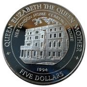 5 Dollars - Elizabeth II London House, Fiji, 1994 reverse image