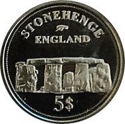 5 Dollars - Elizabeth II Stonehenge, Fiji, 2006 reverse image