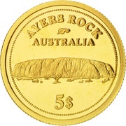 5 Dollars - Elizabeth II Ayers Rock reverse image