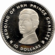 10 Dollars - Elizabeth II Royal Wedding, Fiji, 1981 reverse image