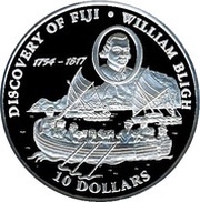 10 Dollars - Elizabeth II William Bligh, Fiji, 1993 reverse image