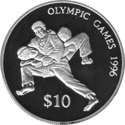 10 Dollars - Elizabeth II Summer Olympics, Fiji, 1993 reverse image