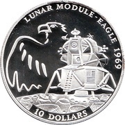 10 Dollars - Elizabeth II Lunar Module Eagle, Fiji, 1994 reverse image