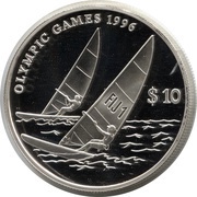 10 Dollars - Elizabeth II XXVI Summer Olympics, Fiji, 1995 reverse image