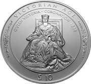 10 Dollars - Elizabeth II Queen Victoria Coronation 1838, Fiji, 1996 reverse image