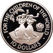 10 Dollars - Elizabeth II Unicef, Children of the world, Fiji, 1997 reverse image