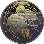 10 Dollars - Elizabeth II Golden Wedding, Fiji, 1997 reverse image