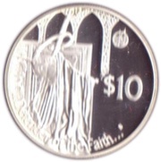 10 Dollars - Elizabeth II Defender of the Faith, Fiji, 2002 reverse image