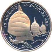 10 Dollars - Elizabeth II Summer Olympics, Fiji, 2003 reverse image