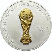 10 Dollars - Elizabeth II World Cup, Fiji, 2005 reverse image