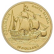 10 Dollars - Elizabeth II 500th Anniv. Death of Ch. Columbus, Fiji, 2006 reverse image