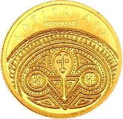 10 Dollars - Elizabeth II Lapita art, Fiji, 2008 reverse image