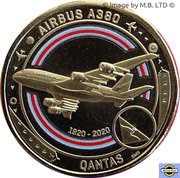 1 Dollar - Elizabeth II 6th Portrait - QANTAS 10 - Meeting the Challenge - Airbus A380, Australia, 2020 reverse image