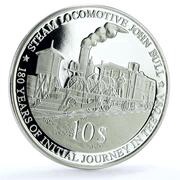 10 Dollars - Elizabeth II John Bull, steam locomotive, Fiji, 2010 reverse image