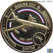 1 Dollar - Elizabeth II 6th Portrait - QANTAS 07 - The Jet Age - Boeing 707, Australia, 2020 reverse image