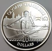 10 Dollar - Elizabeth IIs XXX Summer Olympic Games 2012 London - Rowing, Fiji, 2011 reverse image