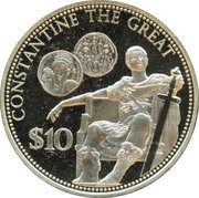 10 Dollars - Elizabeth II Constantine the Great, Fiji, 2012 reverse image