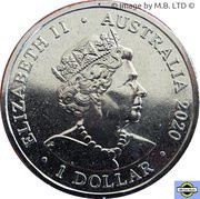 1 Dollar - Elizabeth II 6th Portrait - QANTAS 04 - Singapore Service - Empire Flying Boat obverse image