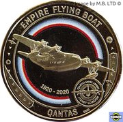 1 Dollar - Elizabeth II 6th Portrait - QANTAS 04 - Singapore Service - Empire Flying Boat, Australia, 2020 reverse image