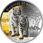 10 Dollars - Elizabeth II Diamonds of Nature - White Tiger, Fiji, 2012 reverse image