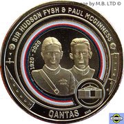 1 Dollar - Elizabeth II 6th Portrait - QANTAS 02 - Fysh and McGinness, Australia, 2020 reverse image