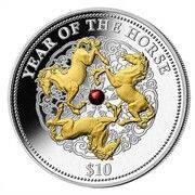 10 Dollars Year of the Horse, Fiji, 2014 reverse image