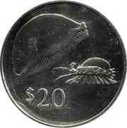 20 Dollars - Elizabeth II 2nd portrait; Conservation, Fiji, 1978 reverse image