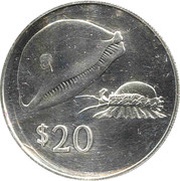 20 Dollars - Elizabeth II 2nd portrait; Conservation, Fiji, 1978 reverse image