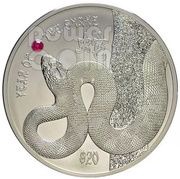 20 Dollars Year of the Snake, Fiji, 2013 reverse image