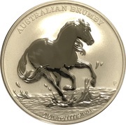 1 Dollar - Elizabeth II 6th Portrait - Australian Brumby - Silver Bullion Coin, Australia, 2020 reverse image