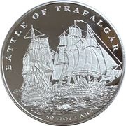 50 Dollars - Elizabeth II Battle of Trafalgar, Fiji, 2003 reverse image