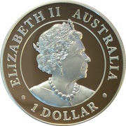 1 Dollar - Elizabeth II 6th Portrait - Kangaroo - Silver Proof Coloured - High Relief obverse image
