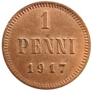 1 Penni Civil War Coinage reverse image