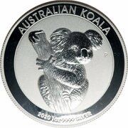 1 Dollar - Elizabeth II 6th Portrait - Koala - High Relief Coin, Australia, 2020 reverse image
