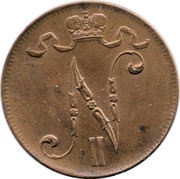 5 Pennia - Nikolai II obverse image