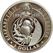 1 Dollar - Elizabeth II 6th Portrait - Kookaburra - 30th Anniversary Silver Proof - High Relief obverse image
